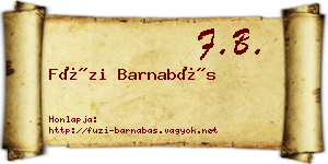 Füzi Barnabás névjegykártya